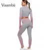 Sömlös 2 -bitar Aktiv träningskläder Yogauppsättning för kvinnor Leggings Sport Fitness Gym Set Womens Outfits Pink Tracksuit