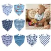 Nyfödd matning Scarf Cartoon Print Triangle Saliv Handduk Bomull Baby Bibs Burp Cloths Bebe Snap Bib Jul Tillbehör 8 Design BT5784