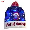 LED Christmas Hat Pom Pom Sticked Beanie Cap Elk Christmas Light Up Sticked Hats For Adults Kids Xmas New Year Decorations Gift BC9806820