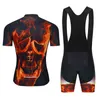 Vendas diretas da fábrica Moxilyn 2020 Mens Roupas Pretas MTB Uniforme Bicicleta Desgaste Ciclismo Jersey Conjunto Curto Ropa Ciclismo Maillot Culotte SKULL13