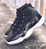 Authentic 11 High 25th Anniversary Sapatos ao ar livre Homens Mulheres 72-10 Preto Clear-branco-metálico Silver Sports Sneakers com Caixa US 5-13