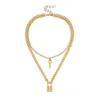 Mode Lover Lock Pendant Halsband för män Kvinnor Charm Halsband Guld Silver Alloy Statement Halsband Smycken Julklapp