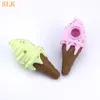 4.30 pouces cornet de crème glacée silicone fumer tuyaux verre brûleur à mazout tuyau fumée sèche herbe tabac silicone main tuyaux