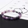 Geflochtene Natursteine, afrikanische Türkis-Perlen, modische Fluorit-Perlen, verstellbares Armband, Schmuck für Damen und Herren
