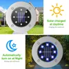 Aslidecor Solar Ground Lights 4 Pack Outdoor 8 LED Färgad soldisk Trädgårdsljus Vattentät Landskapsbelysning för Yard Deck Lawn Patio