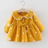 Niños pequeños Bebé niña Ropa para niños Otoño Invierno Manga larga acampanada Vestido con estampado de lunares Vestidos de princesa Trajes para niñas LJ200923