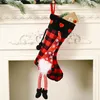 Medias de Navidad a cuadros de búfalo sueco Santa Gnomo calcetín de Navidad chimenea decoraciones colgantes bolsa de regalo para niños JK2008PH