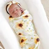 15654 الوليد الرضع الطفل قماط أكياس النوم الطفل موسلين بطانية + عقال الطفل لينة شرنقة النوم كيس مع عقال