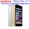 Original desbloqueado iphone 6 plus celulares 5.5 "Dual Core 16G / 64GB / 128GB ROM IOS 8MP Camera 4K Video LTE