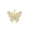 Collier avec pendentif papillon Animal trois couleurs, en Zircon glacé, Hip Hop, scintillant, bijoux cadeau, offre spéciale
