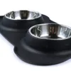 ペット子犬のための非スピルスキッド耐性のシリコーンマットの実用的な犬のボールのステンレス鋼の水と食糧フィーダー
