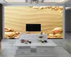 3Dモダンな壁紙3D写真の壁紙壁画ロマンチックな輝くシェルビーチロマンチックな風景装飾的なシルク3D壁紙