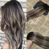 100% настоящий remy Human Hair Clip in Extensions Balayage Hight Skin Proce Clips ins extension120g