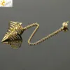 Csja metall pendel pendulos radiestesia pendlar för dows spådom spiral kon antik guld silver färg pyramid pendule he8307170