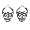 Vintage Gothic Skull Skeleton Earring Antique Silver Gold Skull Hoop Earring Halloween Jewelry for Women Girlls