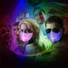 LED RAVE MASKER 7 Kleuren Lichtgevende Licht voor Mannen Vrouwen Gezichtsmasker Muziekfeest Kerstmis Halloween Light Up Masks JK2009XB