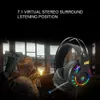 USB Gaming Headset Headphones with 7.1 Surround Sound,with Noise Canceling Microphone & RGB Light, for PC,Laptop The Player of Games players Desktop computer MacBook Pro