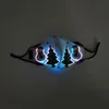 Jul Voice-Activated Glowing Mask 7 Färger Lysande LED Ansiktsmasker för julparty Festival Masquerade Rave Mask