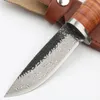 High Quality Hand Made Outdoor Survival Straight Hunting Knife Pattern Steel Drop Point Blade Steel + Leather Handle With Leather Sheath