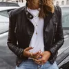 Women's Leather & Faux PU Jacket Leisure Bodyish Motorcycle Women Spring Autumn Black Fashion Outerwear Gothic Punk Coats