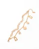 Charm Pulseiras de Aço de Titânio Pulseiras Para Mulheres Design de Camada Dupla Bloqueio Concêntrico Love Rose Gold Gift Raym22