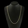 2mm Flat Chain Necklace for Women Men Hip Hop 18K Gold Jewelry Necklaces Pendants Charms Jewelry Accessories 16 18 20 22 24 Inch Wholesale