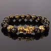 Wealth en Good Luck Chinese Fengshui Pixiu Unisex Polsband Mannen Vrouwen Armbanden Obsidian Kralen Armband Sieraden Gift