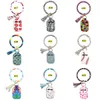 Hand sanitizer PU fles houder armband sleutelhanger tassen kwast sleutel ringen hand zeep fles cover gedrukt chapstick houder partij gunst OOA9003