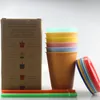 500ml färgbyte koppar 16oz kall koppar färgförändring tumbler med halm ecorofriendly kaffetumbler resa kalla koppar 5pcs / set