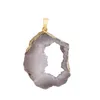 Smycken Halsband Hängsmycke Creative Style Natural Stone Agate Geode Crystal Bud Sweater Chain