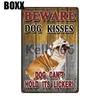 Hunderegeln Warnung übermäßig liebevoll Bulldogge auf Duty Metal Sign Home Decor Bar Art Painting 2030 cm size6782417