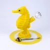 Hookahs seahorse shape silicone smoking pipes pet package silicon water bubbler pipe line crack cool dab rigs collapsible bong