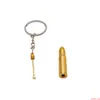 Dabber Dab cera ferramenta Bala 52mm Mini Ferramentas Rigs metal Waxy ouro seco Erva Fitoterapia Colher para Snorter Snuff fumar com Keychain