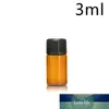 Frascos de óleo essencial e líquido de vidro âmbar 1 2 3 5 ml frasco de tubo de ensaio de vidro com rolha de plástico tampa preta3797310