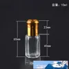 Botellas de viaje de aceite esencial de vidrio de 3ml 6ml 10ml 12ml Rollo vacío en la botella de perfume de acero recargable Contenedores de bolas de rodillo 30pcs