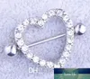 Pezón Escudo Anillos Barbells Amor Corazón Médico Acero inoxidable CZ Diamante Diamante de imitación Pezón Piercing para el cuerpo Joyas Rosa Azul Blanco