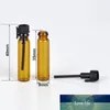 Gorąca sprzedaż 1000 sztuk / partia 1 ml Mini Szkło Perfumy Małe Próbki Fiolki Amber Test Tube Treater Bottle DHL Darmowa Wysyłka