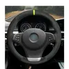 التوجيه DIY الأسود الجلد المدبوغ السيارات تغطية عجلة القيادة لسيارات BMW E83 X3 2003 2004 2005 2006 2007 2008 2009 2010 E53 X5 2004-2006 اكسسوارات