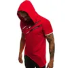 Men's T-Shirts 2021 Summer T Shirt Short Sleeve Fitness Hooded T-Shirt Irregular Hole Tops Casual Male Hoodie Tshirt Tee Homme