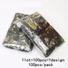 100pcs / sac à organza sac 9 * 12cm Halloween Candy Sacs Mesh Emballage Gold Couleur Pumpkin Skull Bat Spider Web Imprime Bouquet-Gift-wrap 2020 D81804
