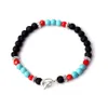 S1641 Bijoux Fantaisie Homme Simplicité Couleur Perles Chaîne Bracelet Turquoise