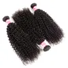 Pérou Kinky Curly non transformé Cheveux Vierge 4 Bundles 400g Lot Remy Bundles cheveux Tissages cuticules Alignés Hair Cut d'un donateur