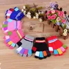 2021New Lovely Colorful Simple Cute Children Gloves Patchwork Colors Fingers Thick Glove 6 Colors Mix Wholesale