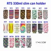 Can Slim Slim Can Beer Izgaracılar Premium Neopren Breaker Soğutucu Katlanabilir Kola Şişe Bira Koozies Kaktüs Leopard Can Coole4439610