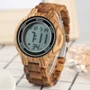 Wristwatches LED Digital Watch For Men Retro Full Wooden Adjustable Strap Wristwatch Fashion Electronic Clock Male Time Relojes Hombre1