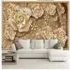 papel de parede clássico para paredes Wallpapers 3D flores de jóias de luxo wallpapers suave decoração sala parede de fundo TV