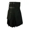 Mens Vintage Kilt Scotland Gothic Kendo Kieszonkowe spódnice Konfigurowalne spodnie Szkockie odzież plisowane spódnice Spódnice spódnice 1162k