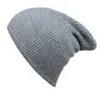 Kvinnor beanie hatt höst vinter varm mjuk hatt stickad elastisk avslappnad skallies mössa män solid färg bomullshatt hattar