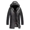 Mens Sheepskin Leather Jacket Fox Fur Collar Genuine Leather Coat And Jackets Hoodies Snow Jacket Real Fur Ovvercoat Windreaker Outerwear