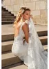 Ny ankomst Romantisk plusstorlek Lace Mermaid Bröllopsklänningar V Neck Spaghetti Straps Backless Wedding Dress Bridal Gowns Vestidos de Novia